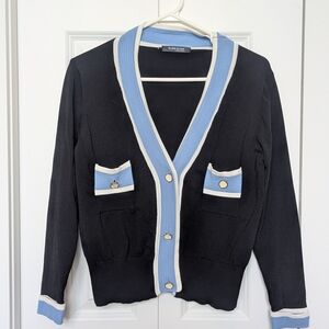Black and Blue Women's Knit Cardigan